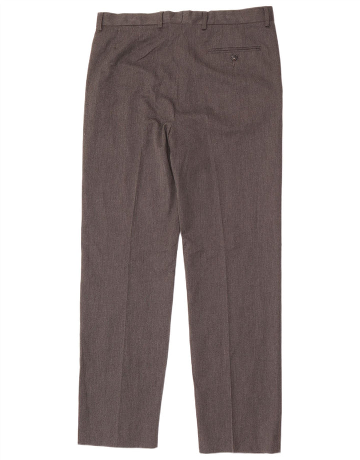 Pantaloni de costum pentru bărbați Marks & Spencer, cu ajustare normală, L34 L33, poliester gri
