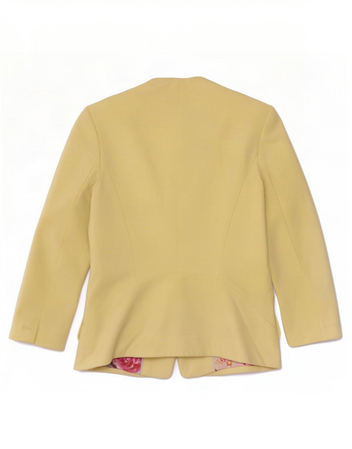 Jachetă pentru femei Ted Baker, mânecă 3/4, 1 buton, mărime 3, galben mediu