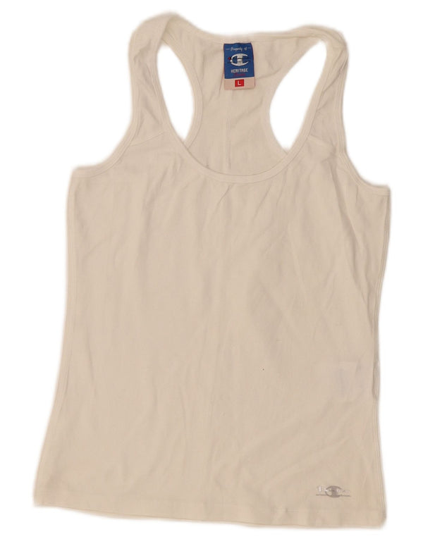 Vest Top pentru femei Champion UK 14, mare, alb, bumbac