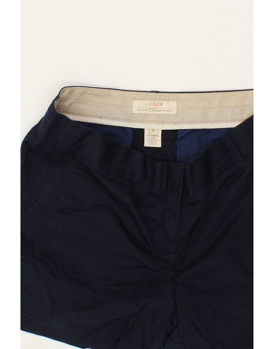 J. CREW Womens Chino Shorts US 8 Medium W32 Navy Blue Cotton Vintage J. Crew and Second-Hand J. Crew from Messina Hembry 