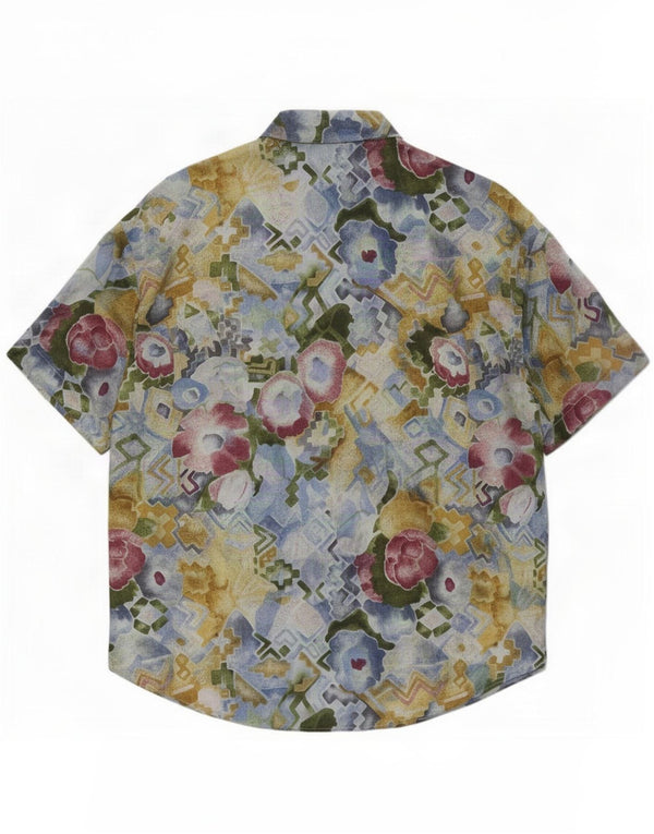 Cămașă limitată pentru femei cu mânecă scurtă UK 16 mare, multicoloră, florală