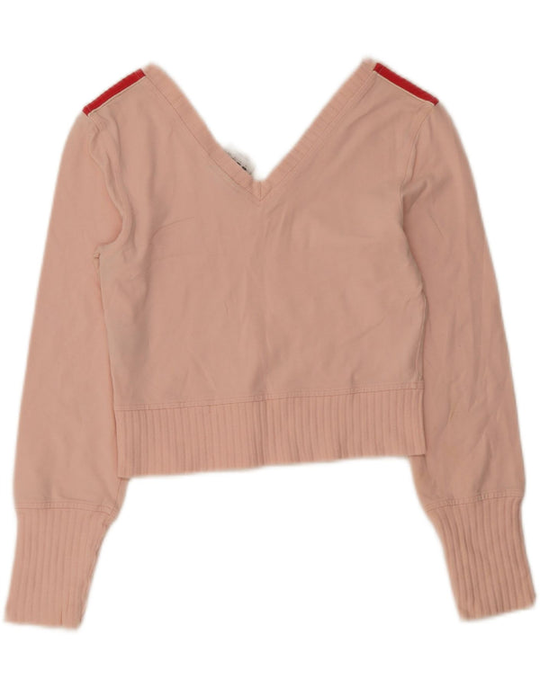 Adidas Crop Top pentru femei cu mânecă lungă UK 12 Medium Pink Bumbac