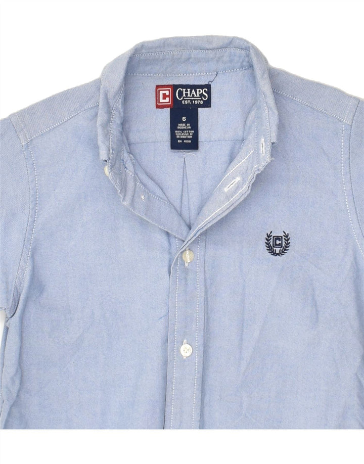 CHAPS Boys Shirt 5-6 Years Blue Cotton | Vintage Chaps | Thrift | Second-Hand Chaps | Used Clothing | Messina Hembry 