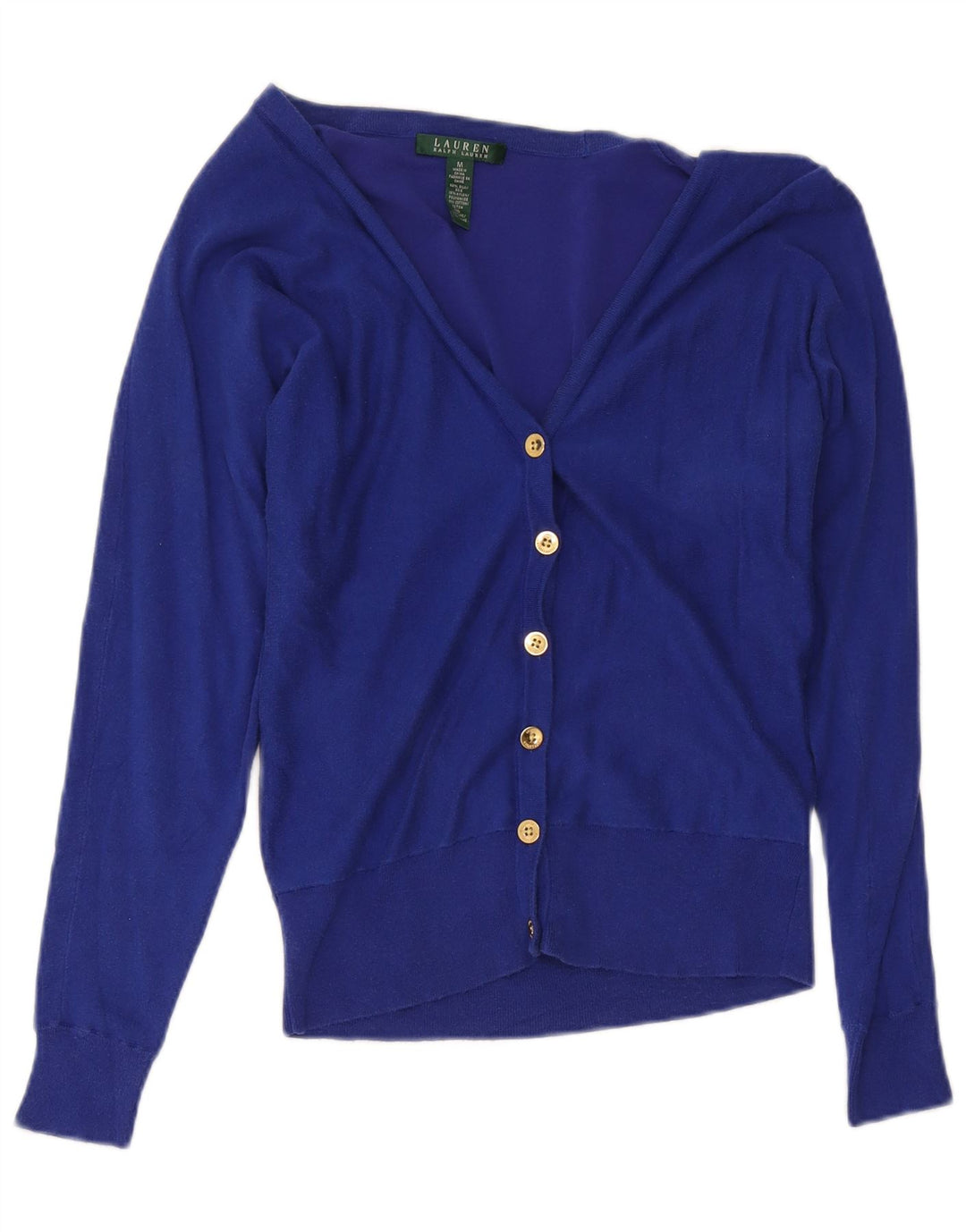 Pulover cardigan pentru femei Ralph Lauren UK 12 Medium Blue Silk