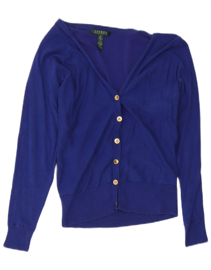 Pulover cardigan pentru femei Ralph Lauren UK 12 Medium Blue Silk