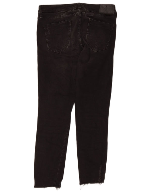 Blugi slim pentru femei Distressed Zara EU 38 Small W28 L26 Bumbac negru