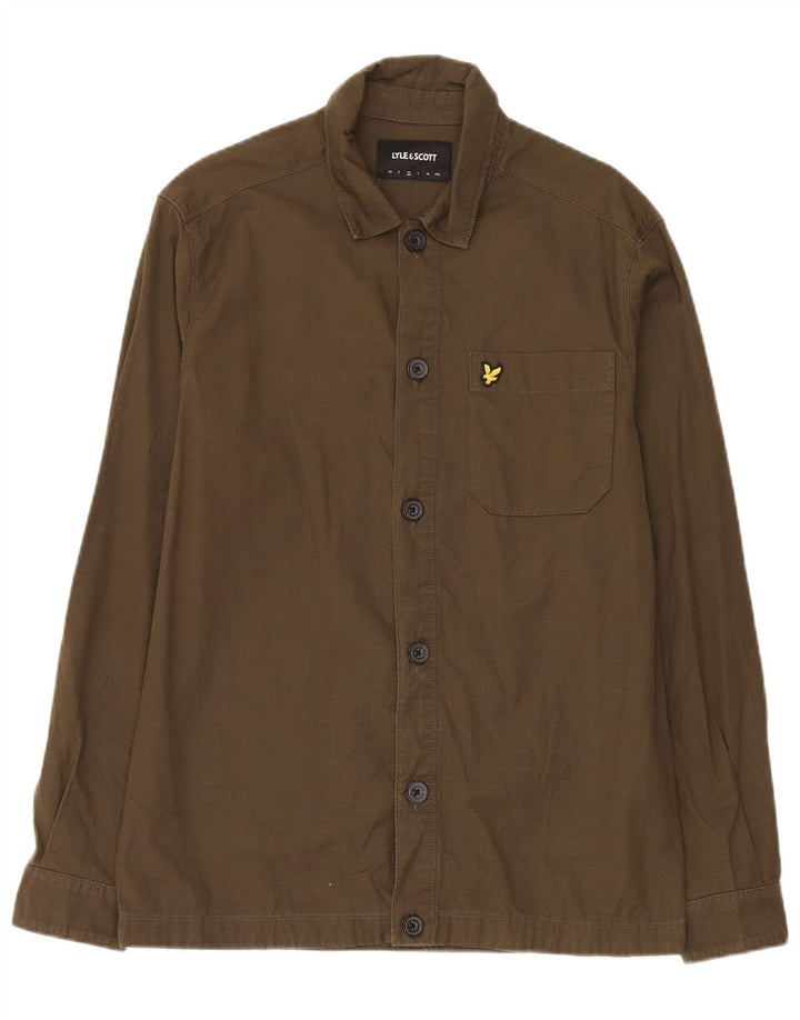 Cămașă pentru bărbați Lyle & Scott, bumbac kaki mediu