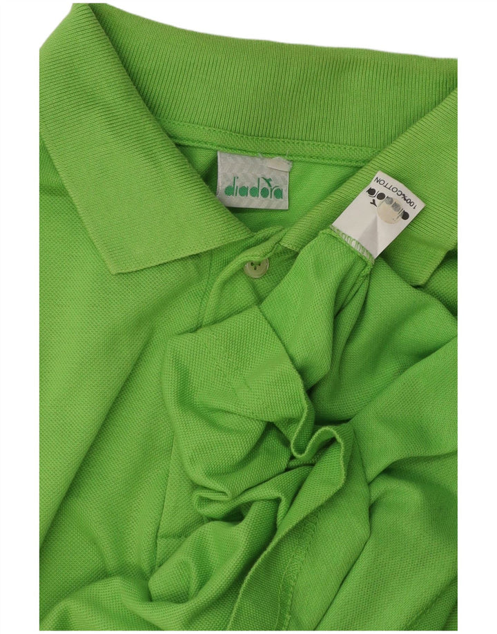 DIADORA Mens Polo Shirt Small Green Cotton