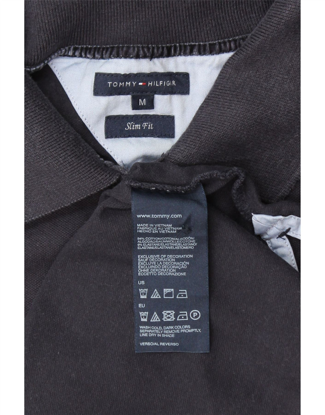 Tricou polo TOMMY HILFIGER pentru femei Slim Fit UK 12 Medium Bleumarin