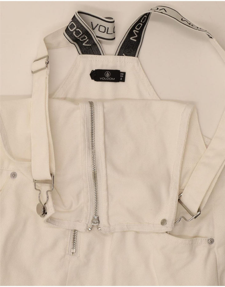 VOLCOM Womens Dungarees Skirt XS W30 White Cotton Vintage Volcom and Second-Hand Volcom from Messina Hembry 
