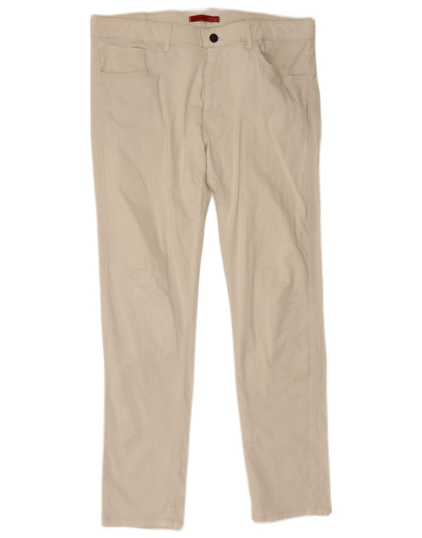 Pantaloni casual drepti pentru bărbați Zara EU 46 XL W36 L32 Bumbac alb