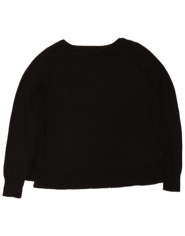 Pulover pentru femeie cu gât de barcă Zara UK 14 Medium Negru