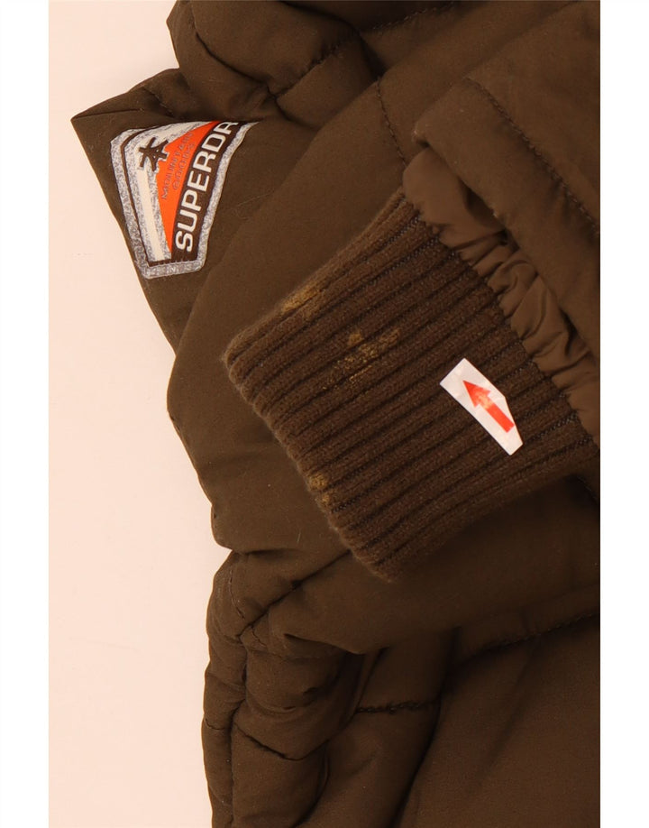 Jachetă căptușită cu glugă Superdry pentru bărbați UK 38 Medium Kaki Poliester