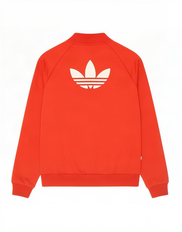 Adidas Womens Graphic Tracksuit Top Jacket UK 12 Medium Red Polyester