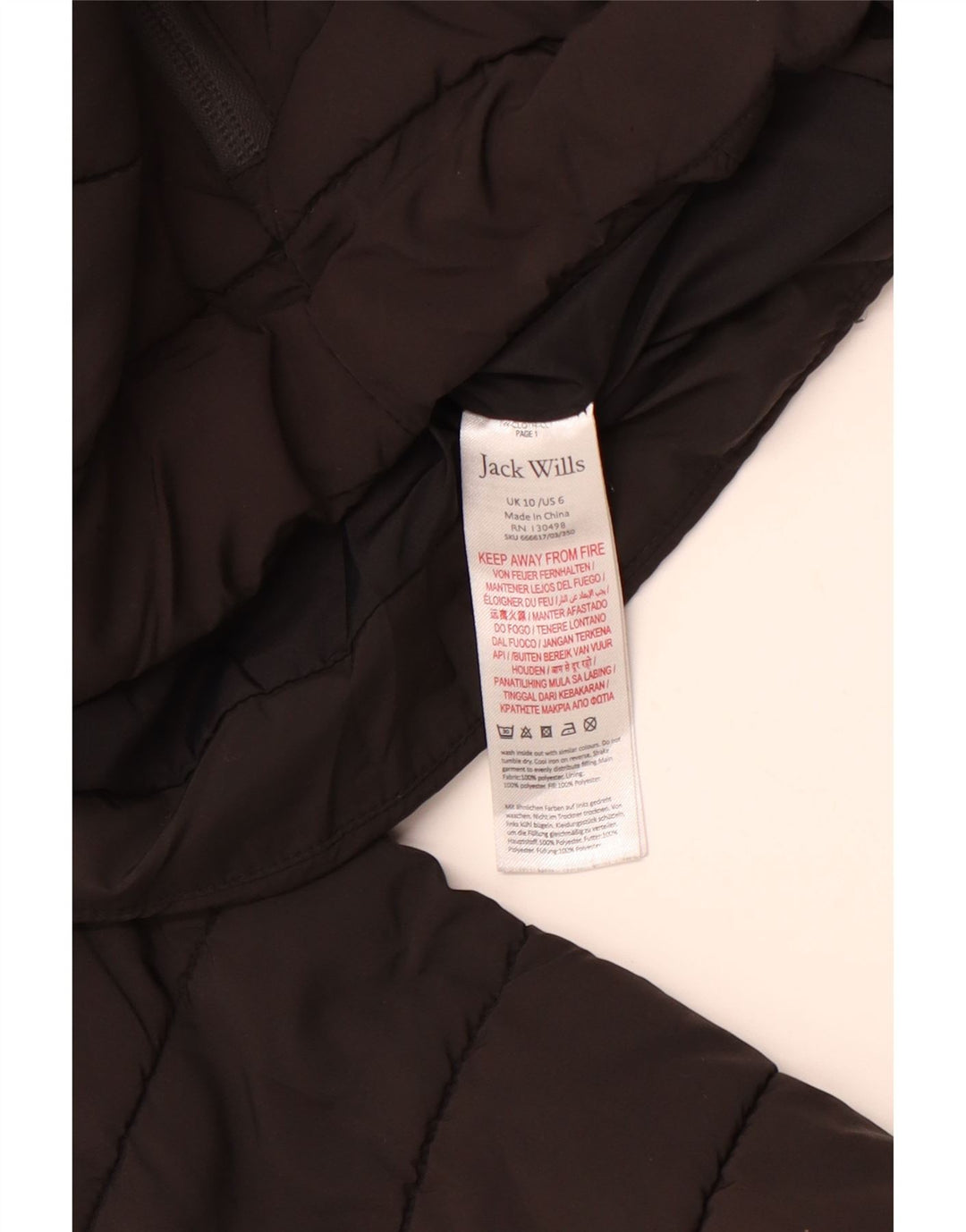 Jachetă căptușită pentru femei JACK WILLS UK 10 Poliester negru mic