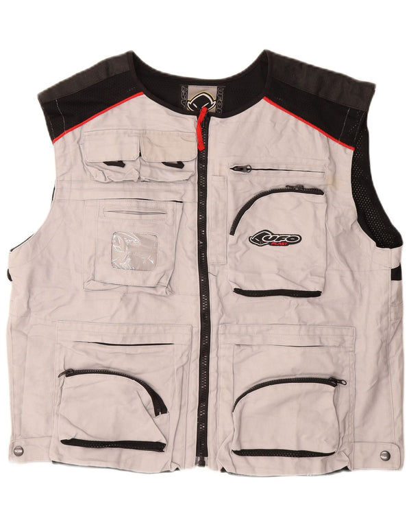 Gilet utilitar pentru bărbați UFO UK 42 XL, bumbac color bloc, gri