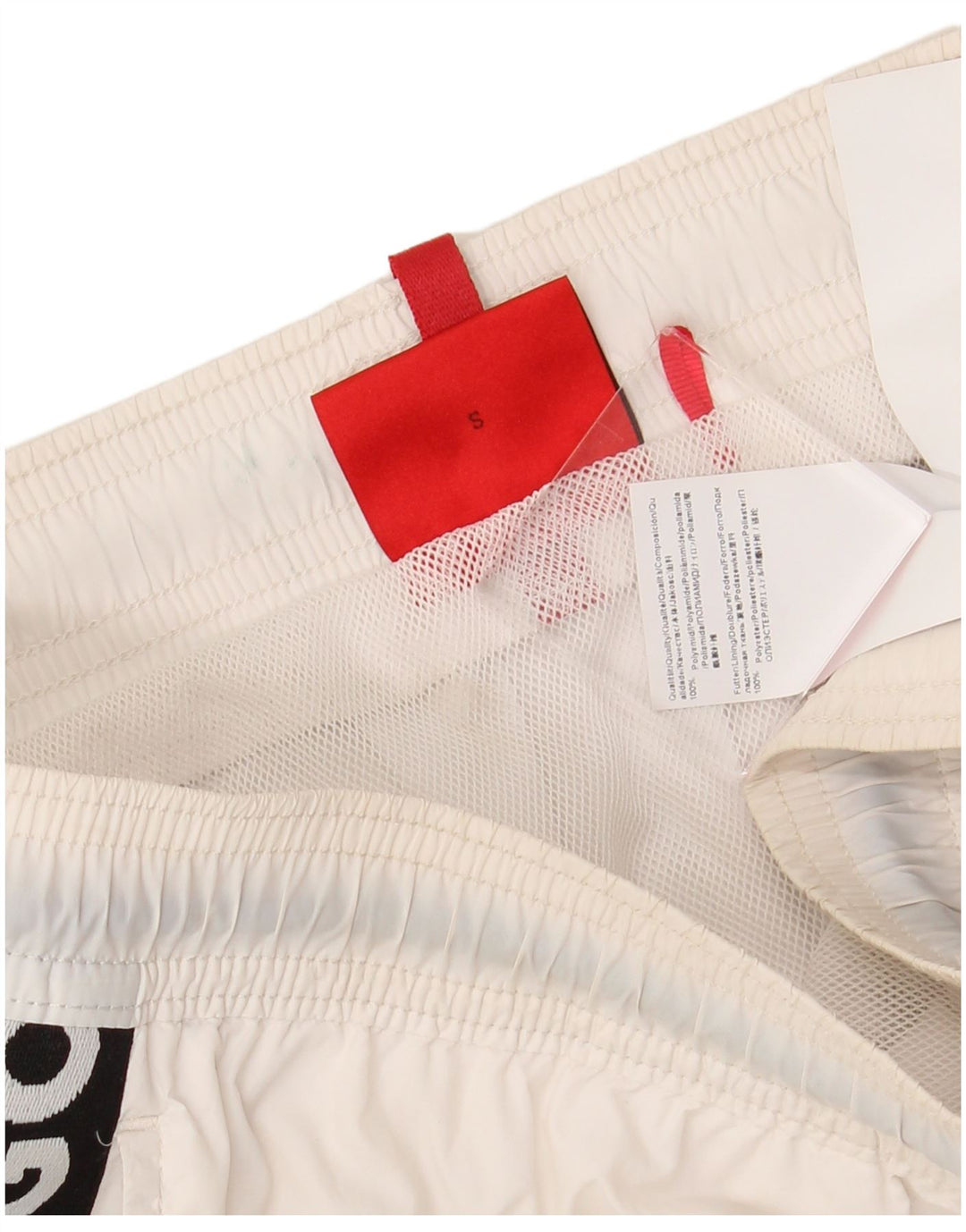 Pantaloni scurți de înot HUGO BOSS pentru bărbați, poliamidă albă mici