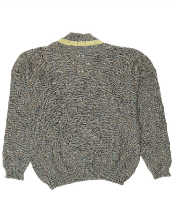 VINTAGE Pulover cu decolteu în V pentru femei UK 18 XL gri