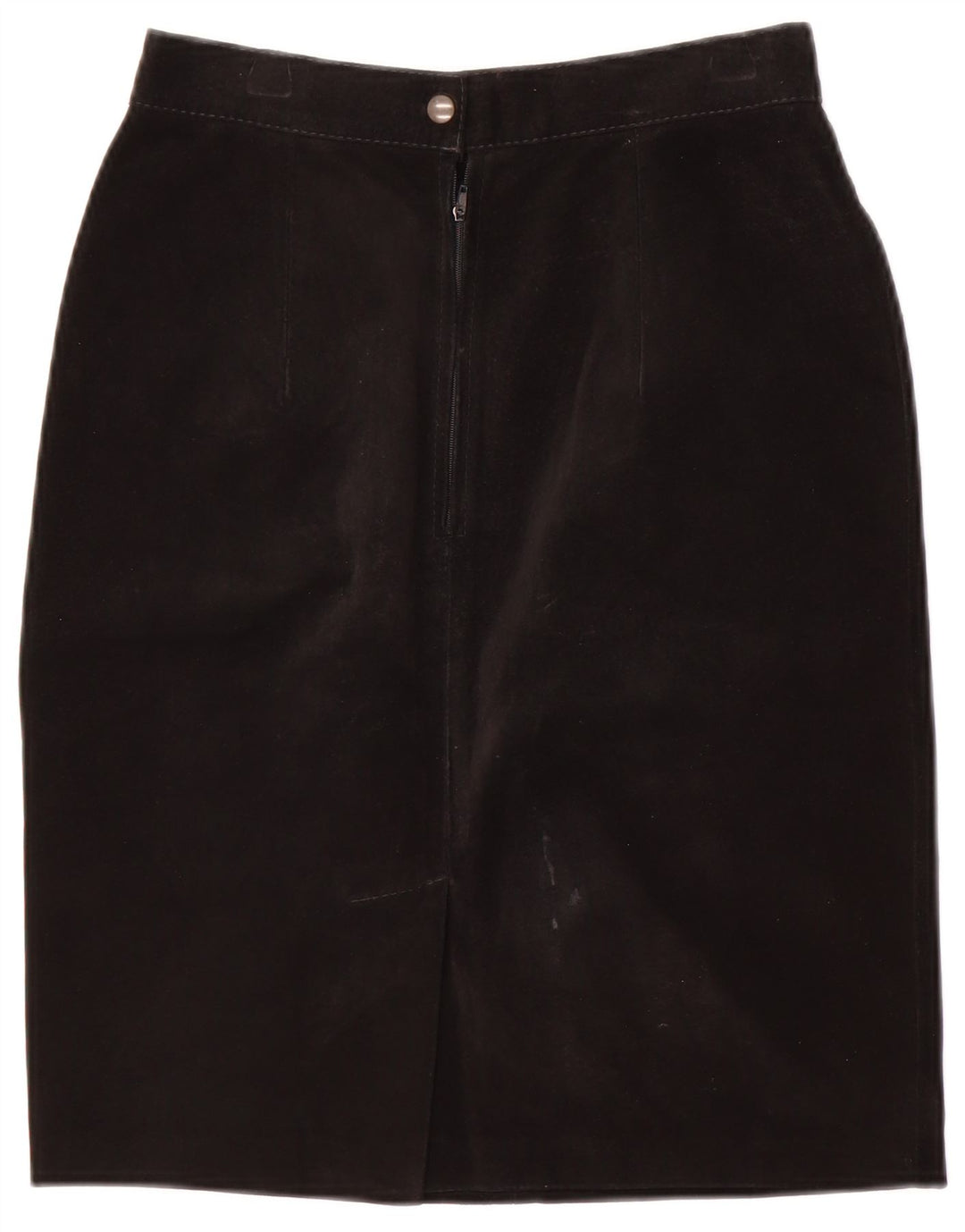 Fusta dama vintage din piele intoarsa IT 40 Small W24 Negru
