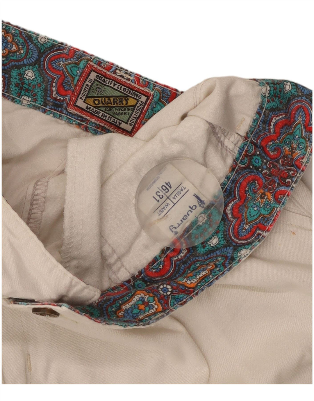 Pantaloni scurți chino QUARRY pentru bărbați W31, bumbac alb mediu