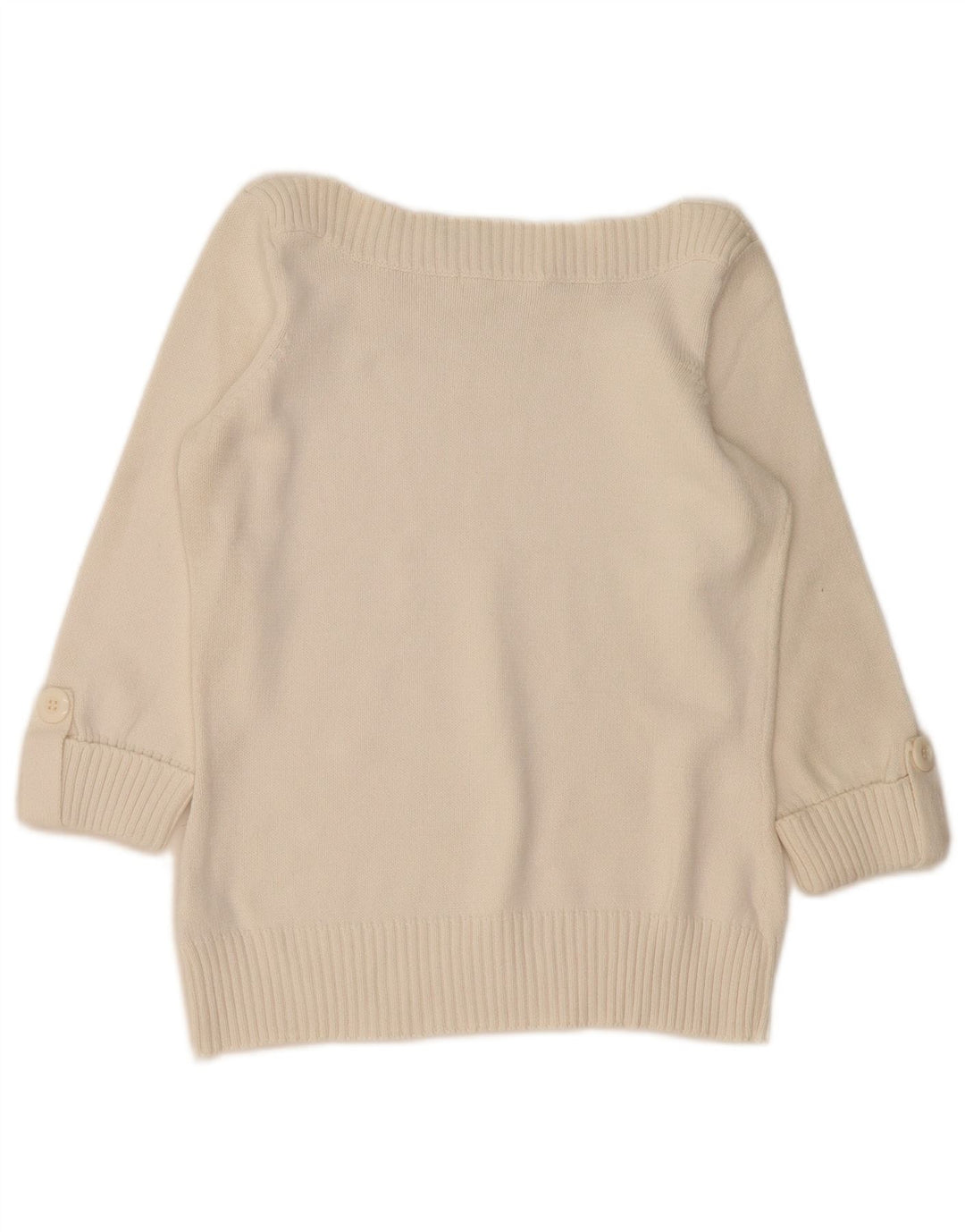 Pulover pentru femei Marks & Spencer cu gâtul cu barca UK 12 Medium Off White