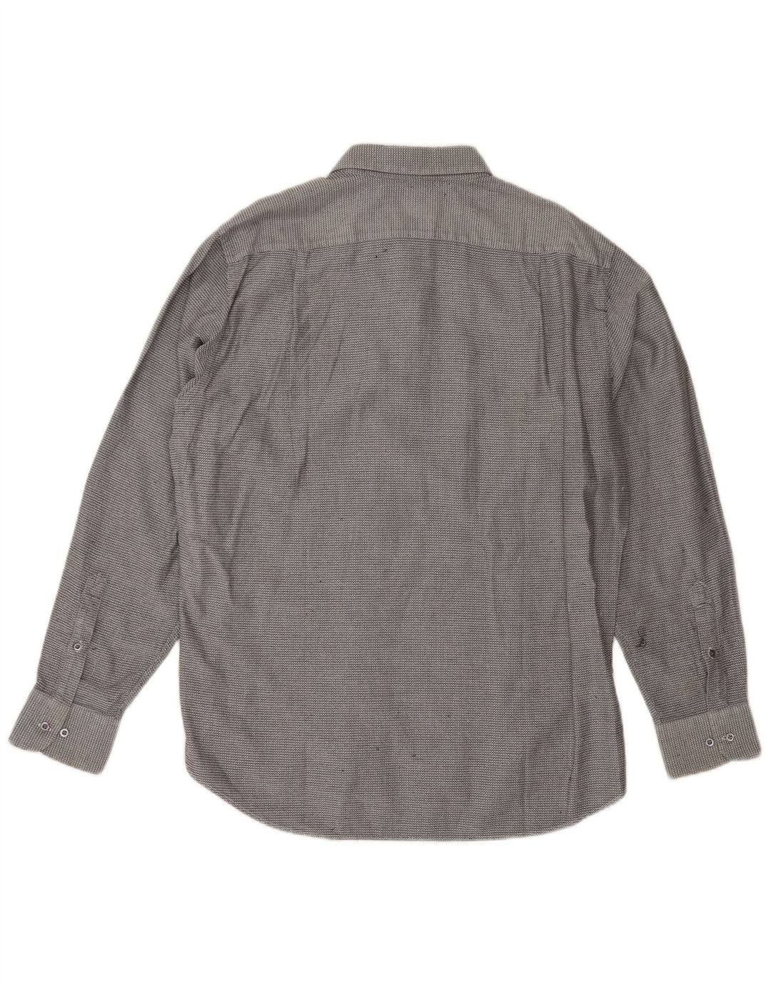 Cămașă de flanel pentru bărbați HUGO BOSS Mărimea 17 1/2 44 XL bumbac geometric gri