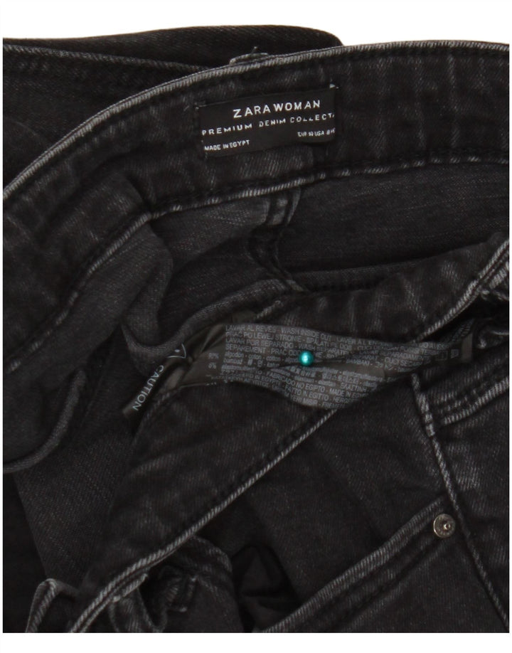 Blugi evazați pentru femei cu talie înaltă Zara EU 40 Mediu L30 L34 Bumbac negru