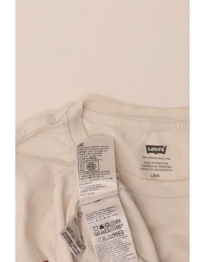 Tricou grafic Levi's pentru bărbați Top mare din bumbac alb