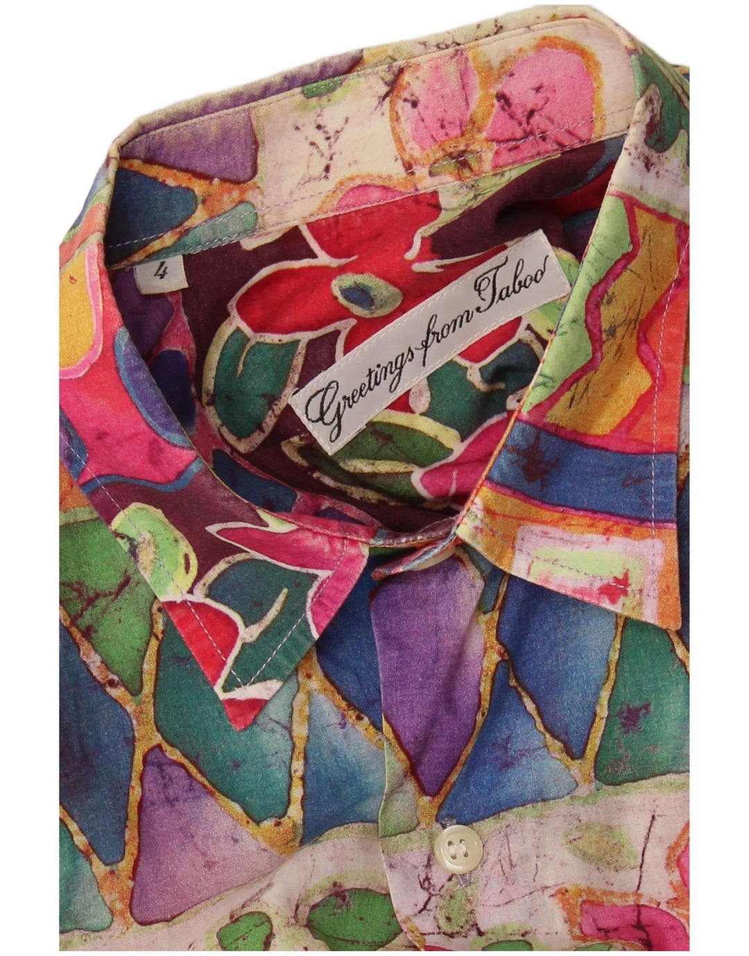 Cămașă cu mânecă scurtă pentru bărbați VINTAGE, mare, multicoloră, geometrică