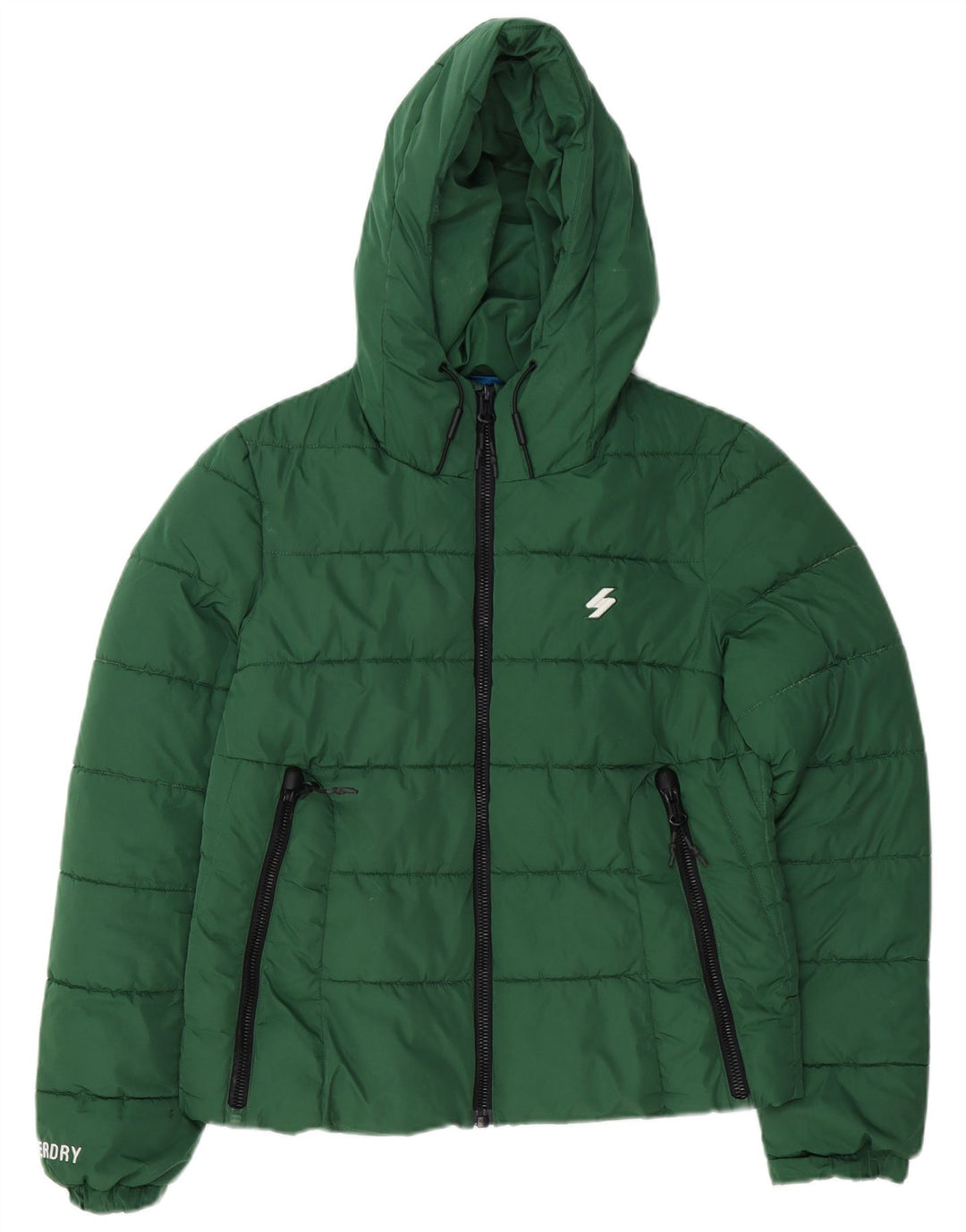 Jachetă supradimensionată cu glugă Superdry pentru femei UK 10 Poliester verde mic