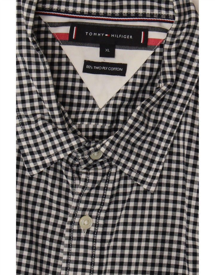 Cămașă pentru bărbați Tommy Hilfiger XL, bumbac vichy negru
