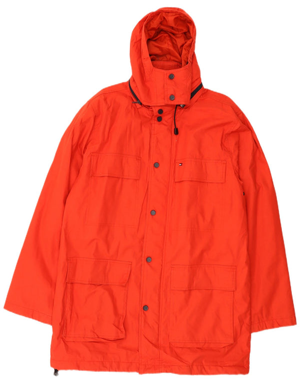 Palton Tommy Hilfiger pentru bărbați cu glugă, UK 40, bumbac roșu mare