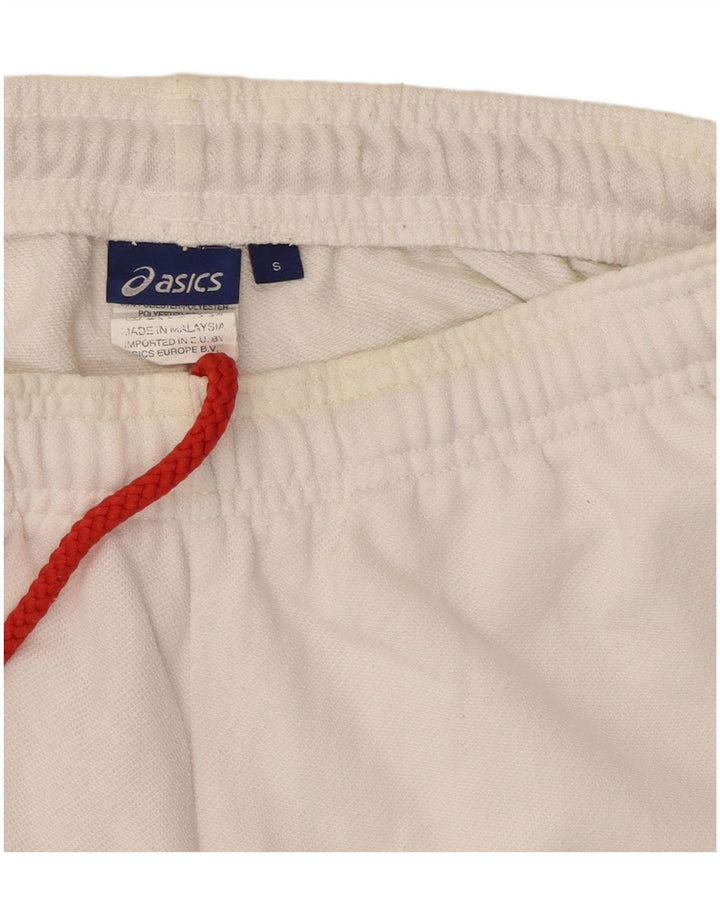 Asics Pantaloni de trening grafic pentru femei Joggeri UK 8 Poliester alb mic