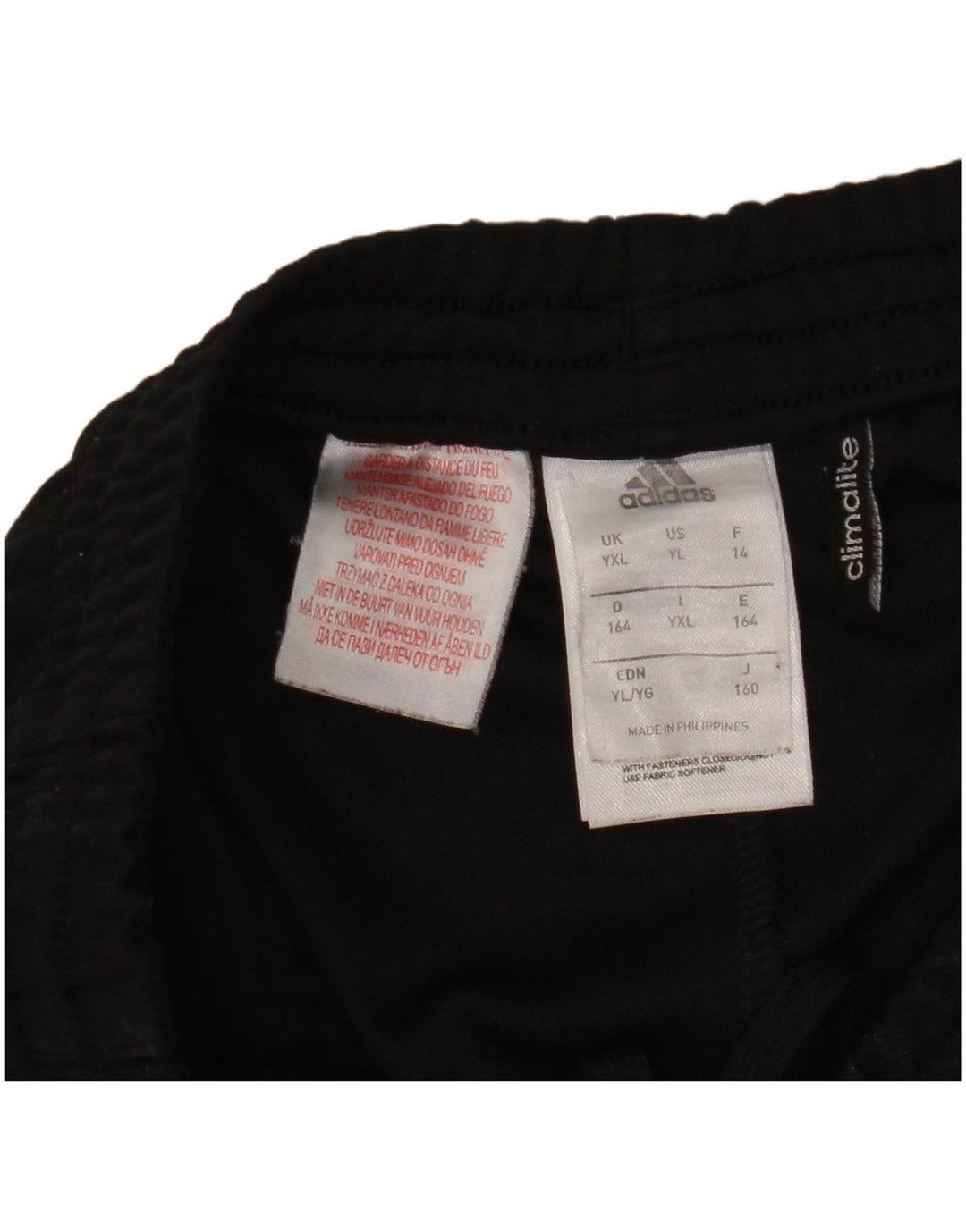 Pantaloni de trening Adidas Climalite pentru baieti 13-14 ani poliester negru