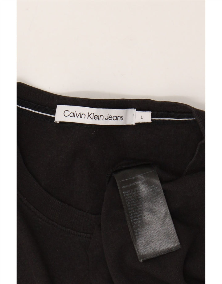 CALVIN KLEIN JEANS Tricou pentru femei Top UK 16 Large Black Bumbac