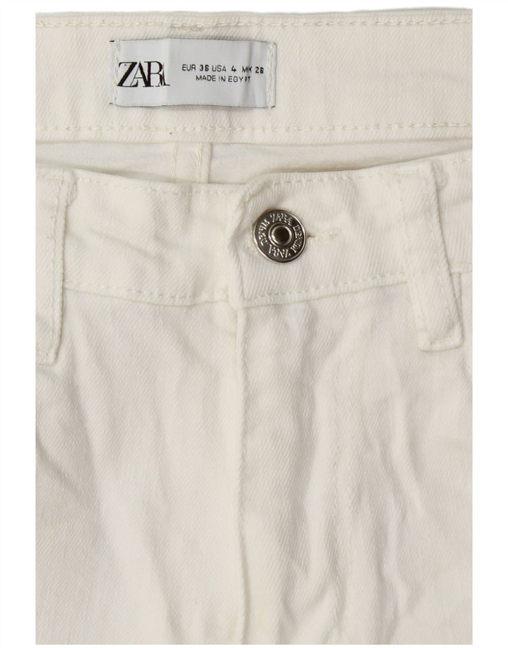Blugi Drepți Femei ZARA EU 36 XS W26 L26 Alb