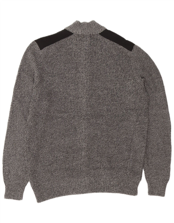 Pulover cardigan IZOD pentru bărbați, bumbac color bloc, gri mediu