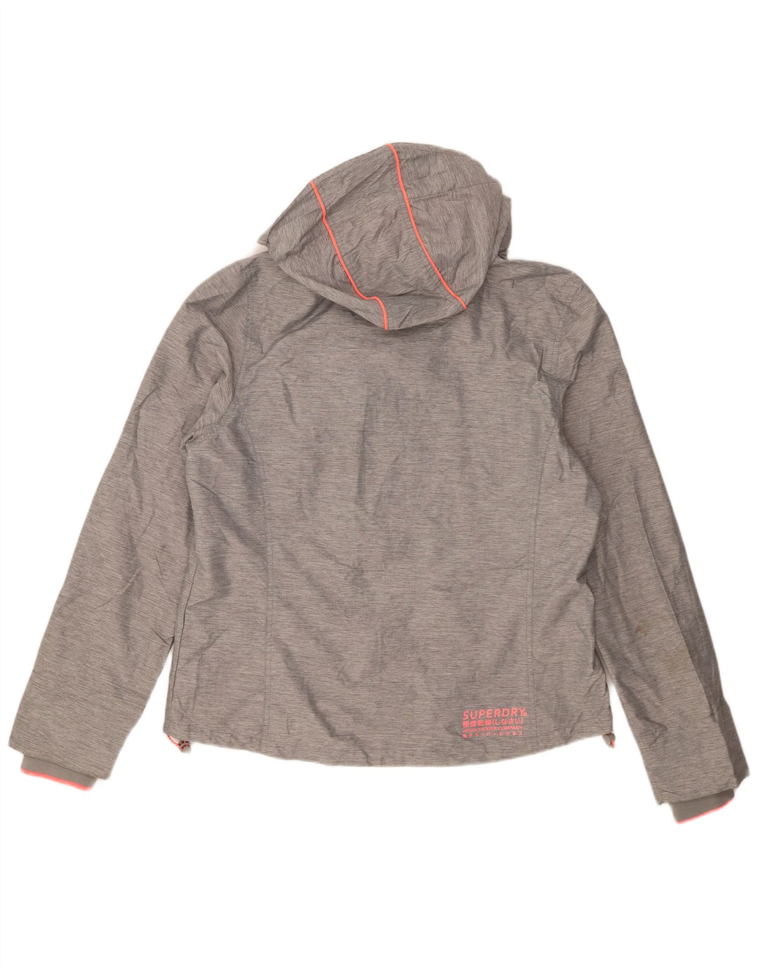 Jachetă de ploaie cu glugă Superdry pentru femei UK 18 XL nailon gri