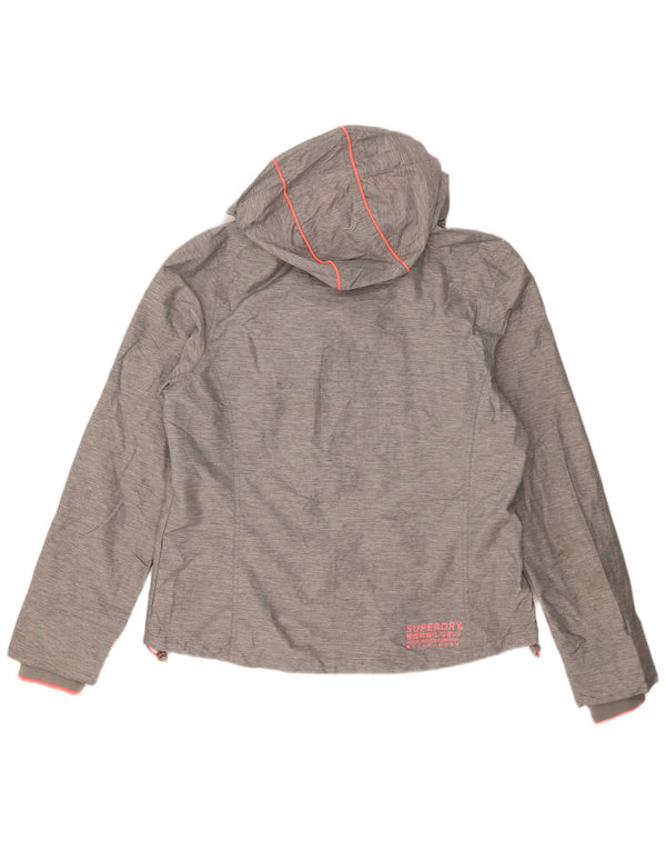 Jachetă de ploaie cu glugă Superdry pentru femei UK 18 XL nailon gri
