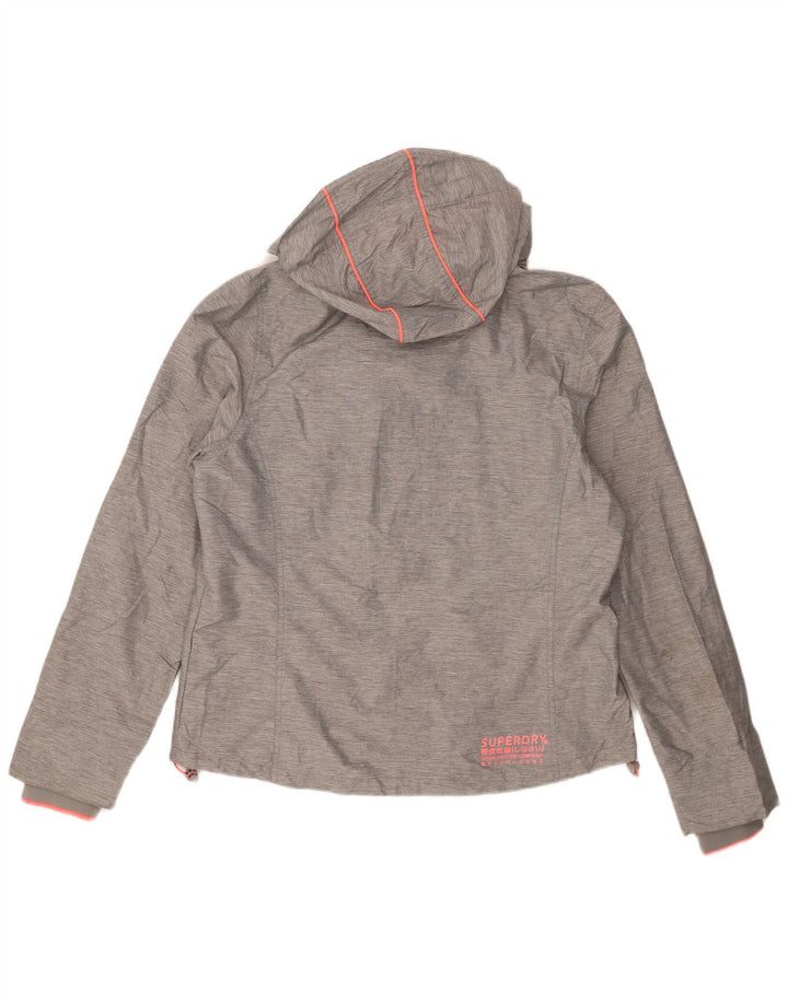 Jachetă de ploaie cu glugă Superdry pentru femei UK 18 XL nailon gri