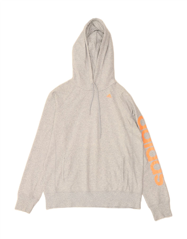 ADIDAS Womens Climalite Oversized Hoodie Jumper UK 12/14 Medium Grey Vintage Adidas and Second-Hand Adidas from Messina Hembry 