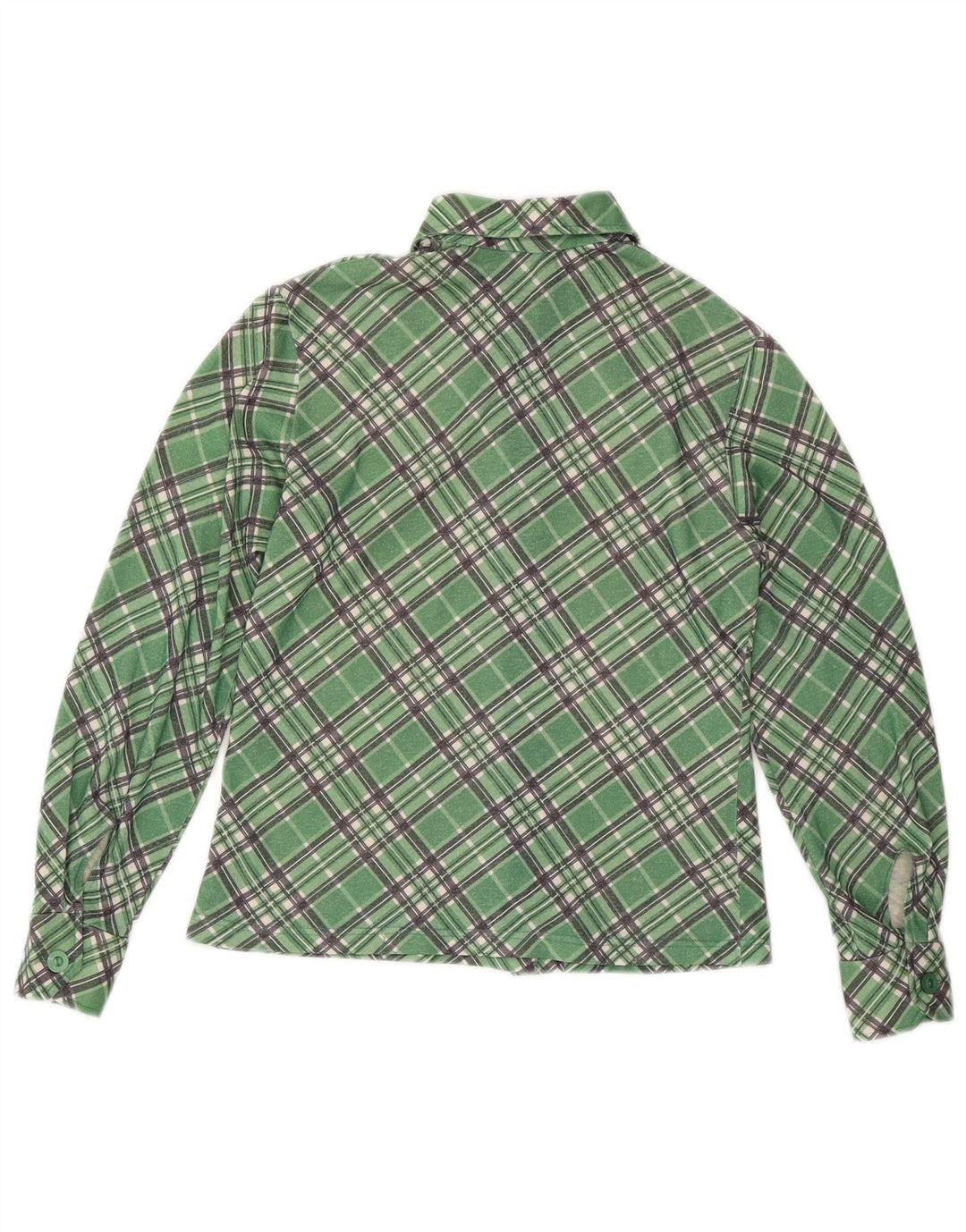 Cămașă vintage pentru femei UK 12 Medium Green Check