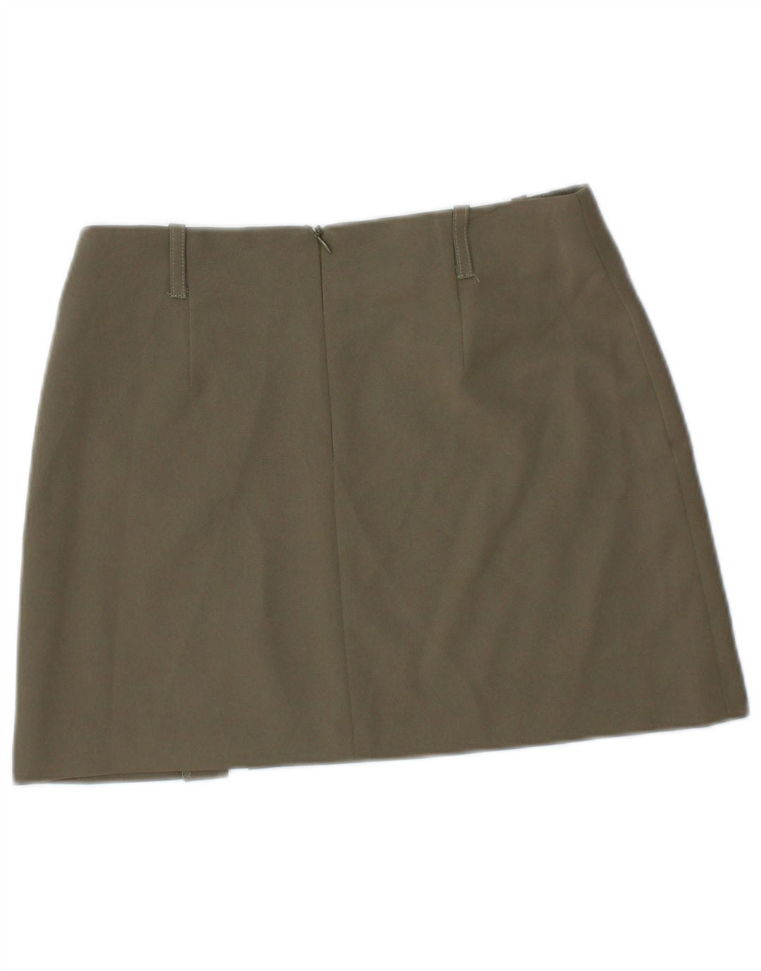 Fustă mini pentru femei VINTAGE cu talie joasă IT 40 Small W28 Kaki Poliester