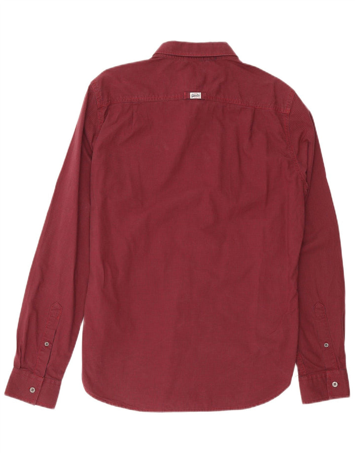 Cămașă pentru bărbați Superdry, bumbac vichy burgundy mediu