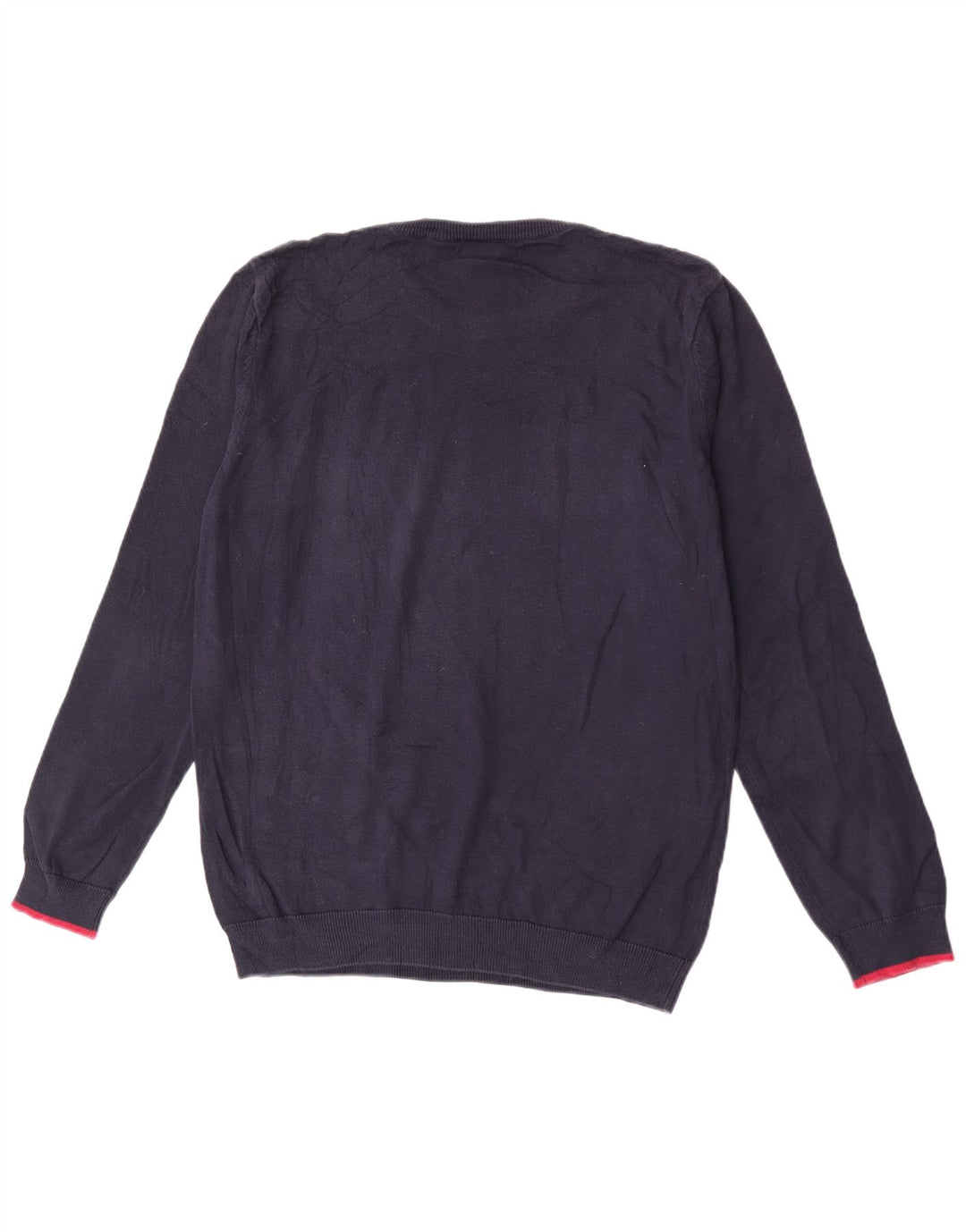 Pulover Lacoste pentru bărbați, cu gât turnat, mărimea 5, mare, bumbac, albastru bleumarin