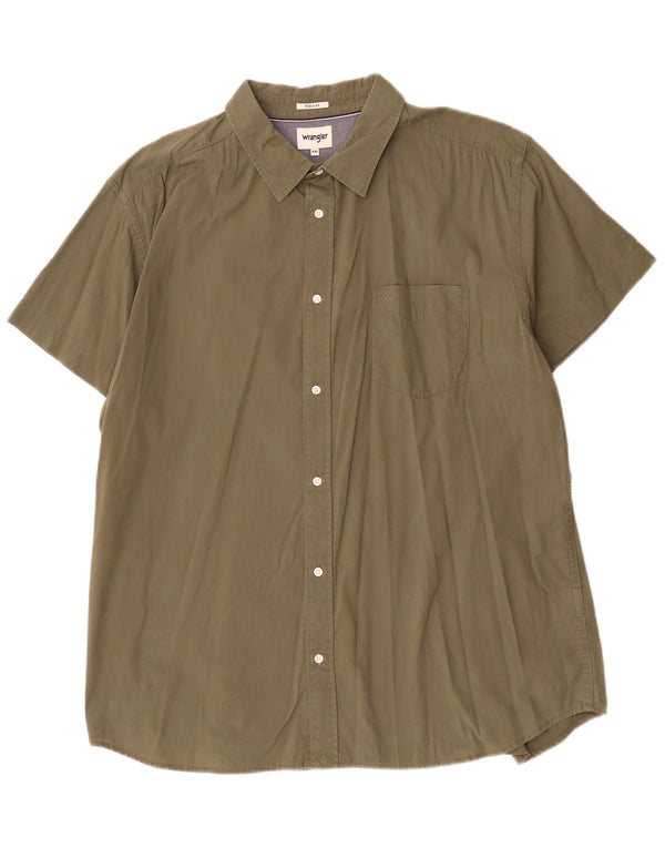 Cămașă Wrangler pentru bărbați, cu mânecă scurtă, în formă regulată, bumbac kaki 2XL