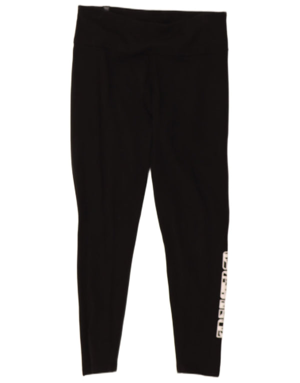 Leggings crop grafic Puma pentru femei UK 12, bumbac mediu negru