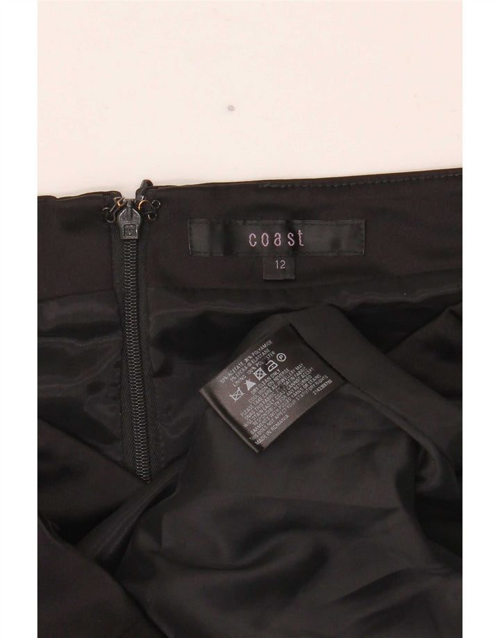 Rochie Coastă pentru femei, cu umăr dezactivat, UK 12 Medium Black Acetat