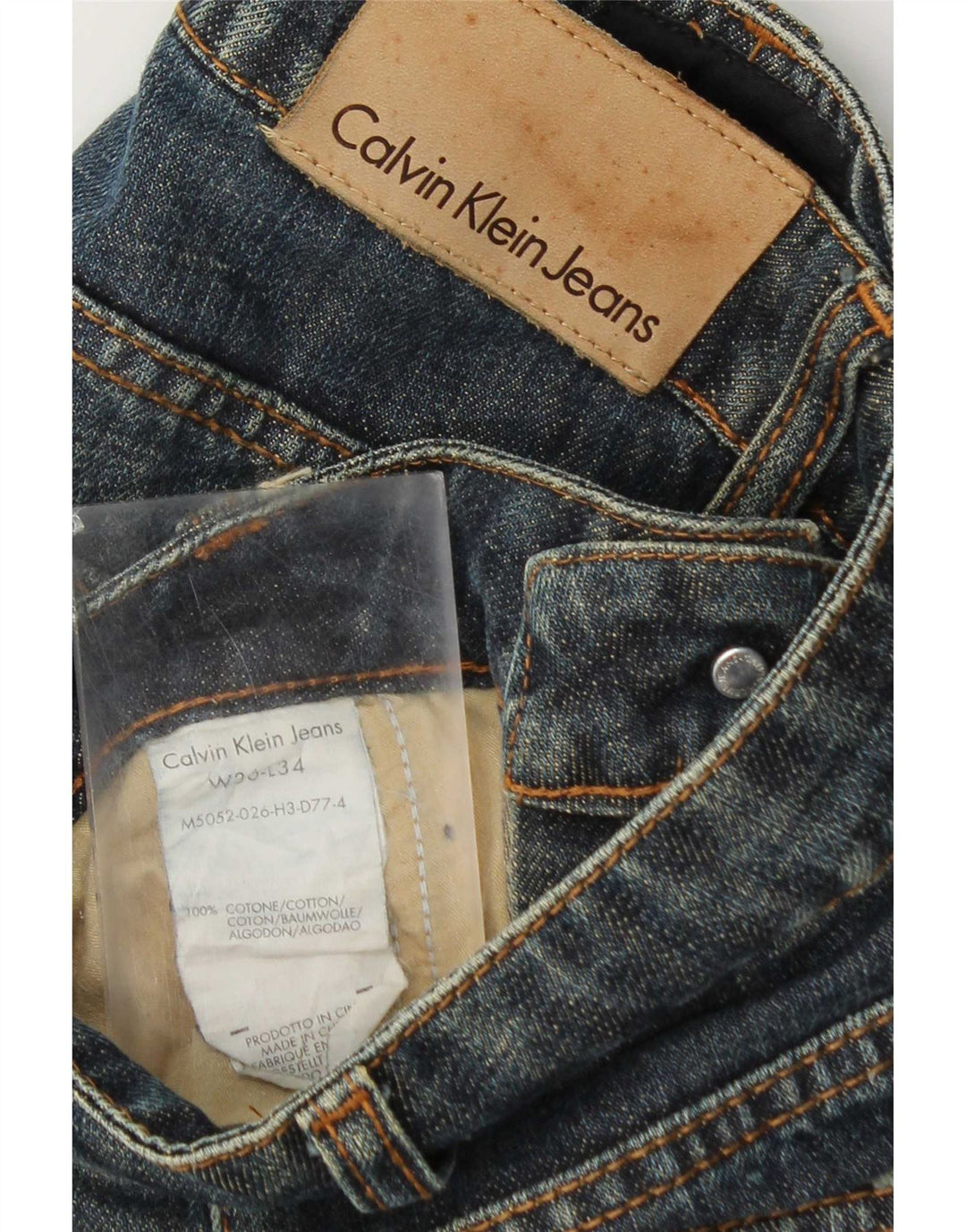 Calvin Klein Blugi drepti pentru bărbați W36 L28 Bumbac albastru