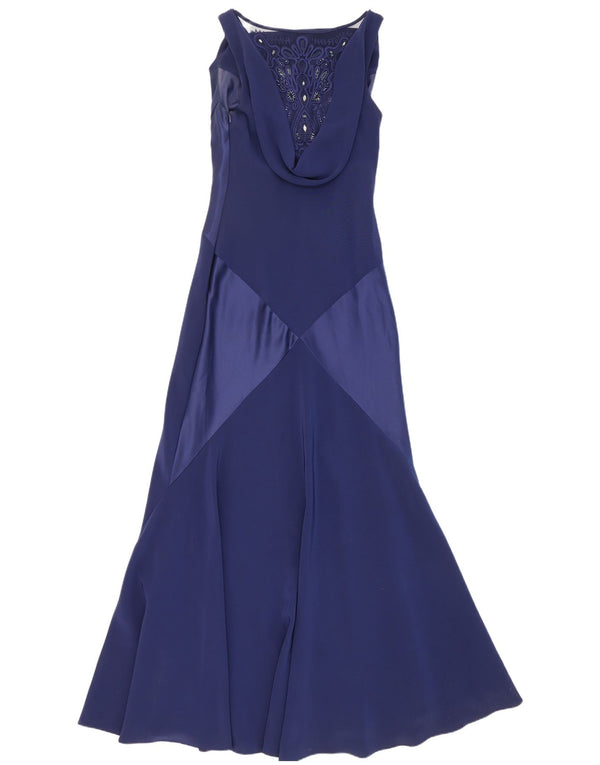 Rochie maxi fără mâneci pentru femei Pearce Fionda UK 8 Acetat albastru bleumarin mic